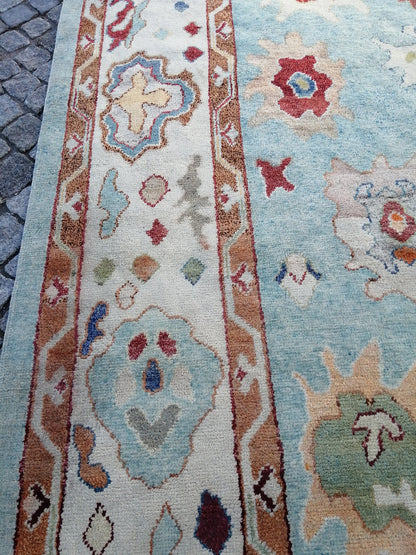 12.7 x 9.4 OUSHAK RUG, TURKISH Oushak Rug, Vintage Oushak  Rug, Rug, Wool Oushak Rug Hand Made Rugs, Made In Turkey 9x13 9x12 Rug