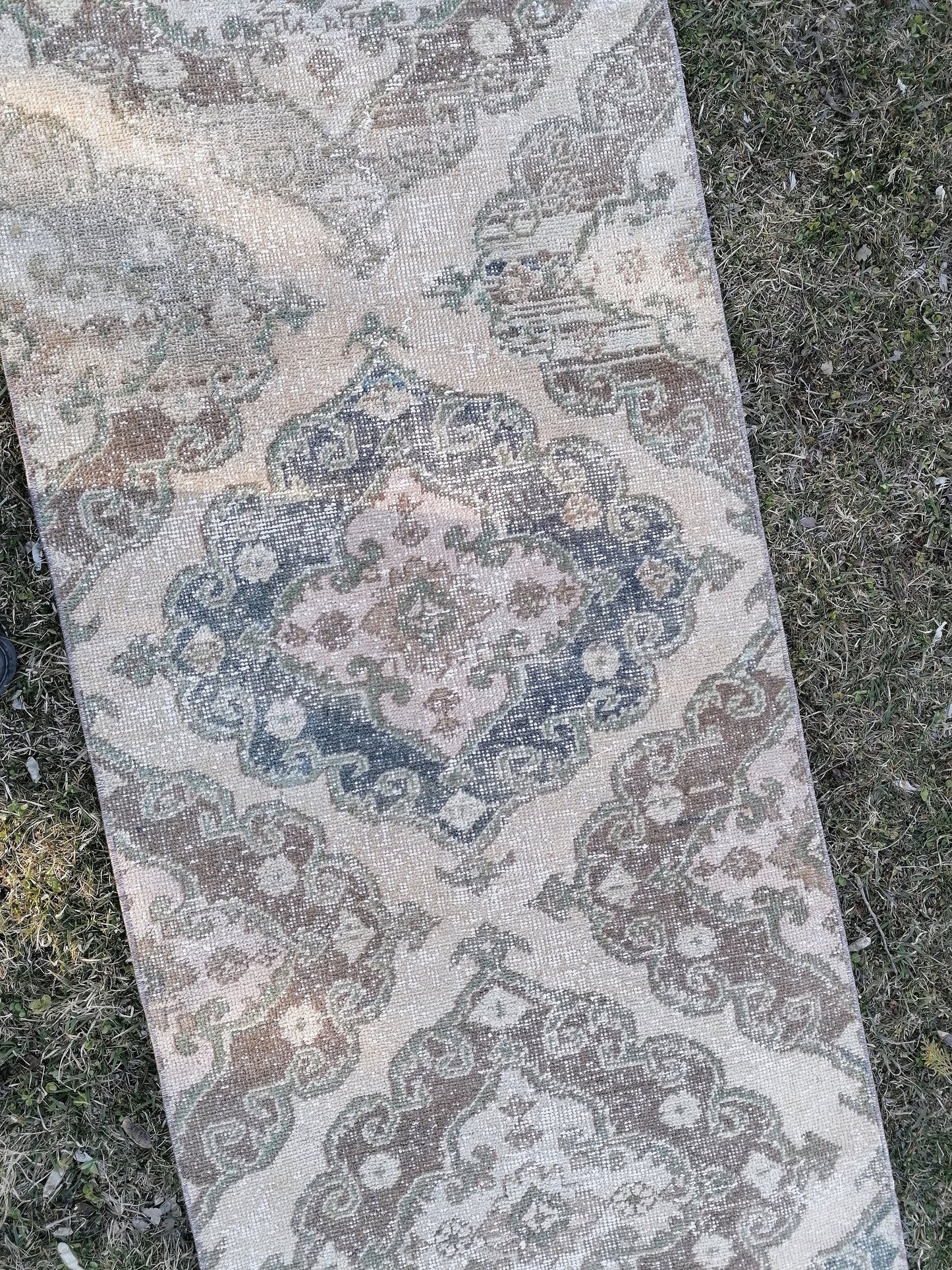 2.6 x 17.3 extra long vintage runner, oushak runner rug hallway runner, vintage anatolian rug