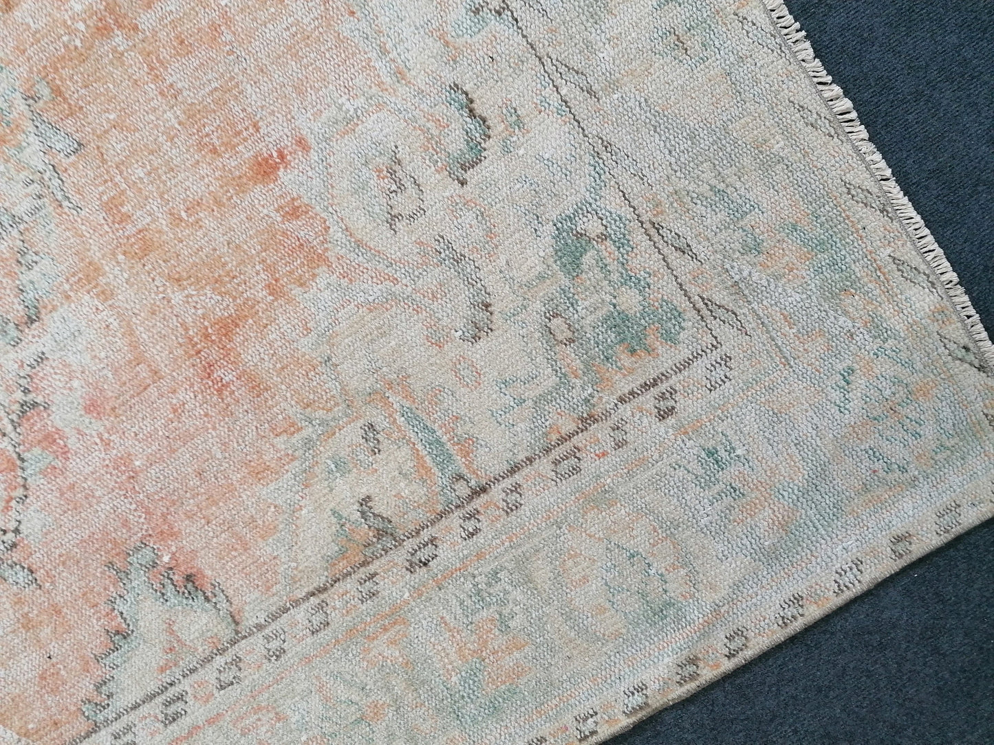 4x9 feet vintage rug,handmade kitchen area rug, antique rug, turkish bedroom rug, oushak rug