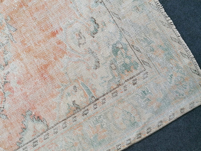 4x9 feet vintage rug,handmade kitchen area rug, antique rug, turkish bedroom rug, oushak rug