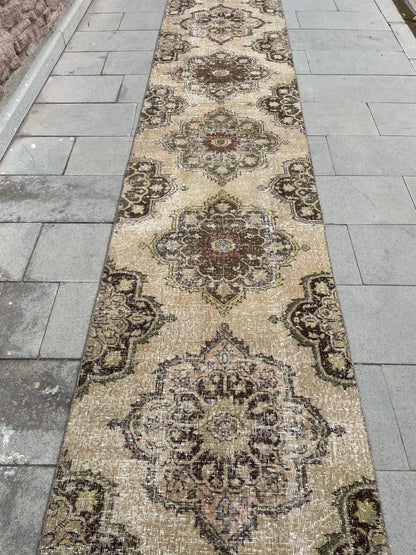 Wool Extra Long Turkish Runner Rug Very Long Oushak Runner 2.7 x 21.7 Rug Vintage Runner Rug XL Hand Knotted Runner Rug Staircase Runner rug