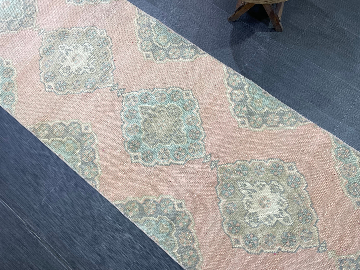 Muted Oushak Runner Rug, Turkish Runner 2.9 x 11.5 Rug Vintage Runner Rug Hallway Runner Rug Kitchen Runner Rug Wool Runner Handmade Runner