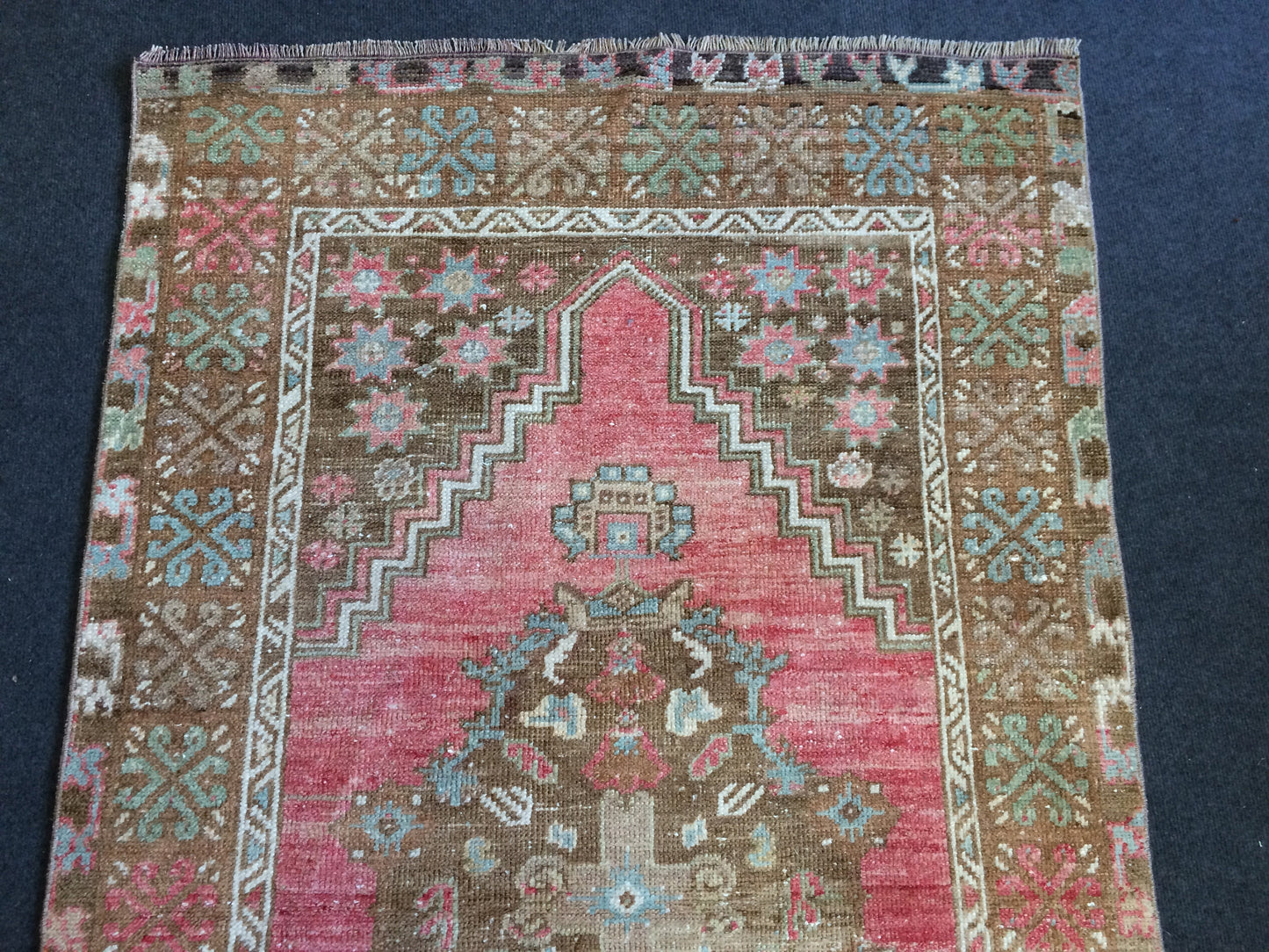 OUSHAK RUG Pink TURKISH Oushak Rug Vintage Oushak Runner Rug Vintage Runner Rug Wool Oushak Rug Hand Made Rugs Vintage Turkish Rug