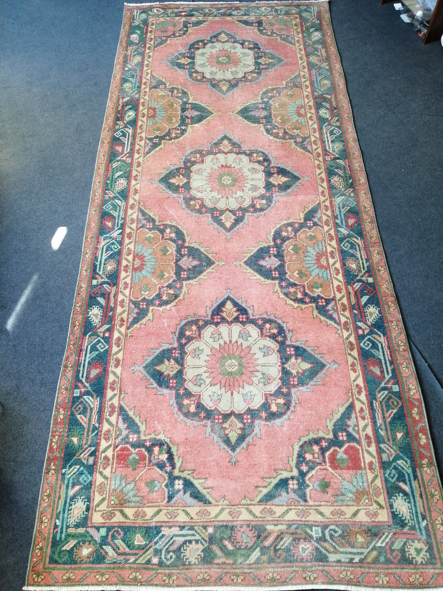 Handmade Runner Rug Turkish Runner 4.7 x 11.5 Rug Vintage Runner Rug Hallway Runner Rug Kitchen Runner Rug Wool Runner Rug Wool Oushak Rug