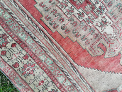 5x8 handmade anatolian rug, vintage Turkish wool rug, oushak bedroom rug, living room rug