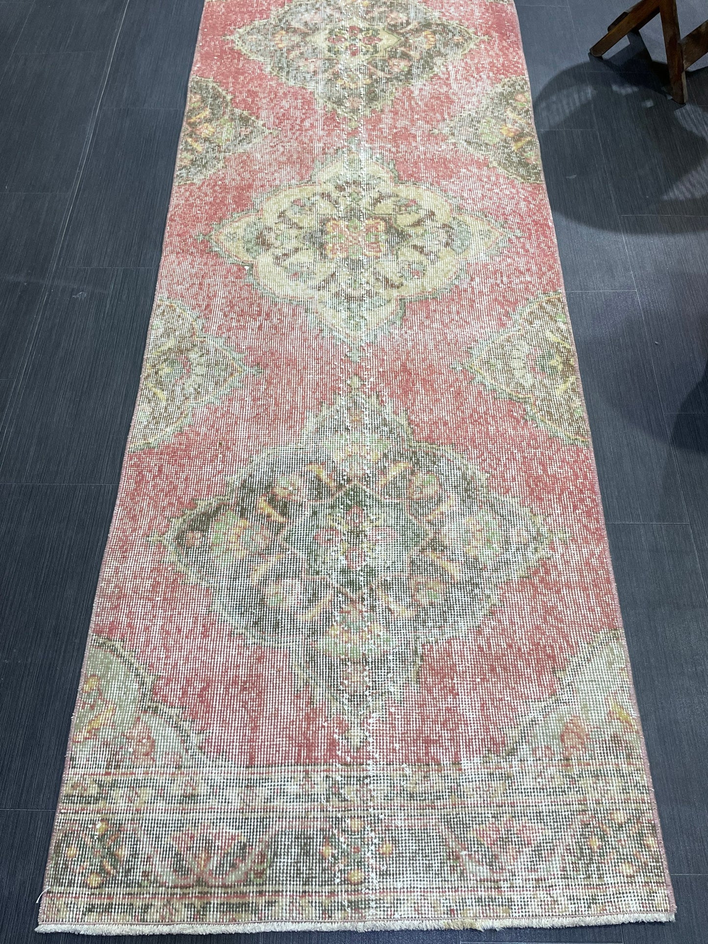 Turkish Runner Rug, Hand Knotted 2.8 x 12.7 Runner Rug, Vintage Runner Rug, Hallway Runner Rug, Persian Kitchen Runner Rug,Handmade Runner