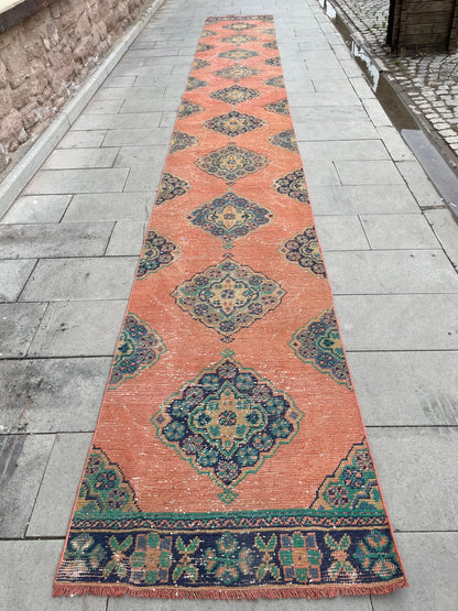 Extra Long OUSHAK Runner Very Long TURKISH Runner Rug 2.7 x 21 ft Vintage Runner Rug Vintage XL Oriental Runner Rug Staircase Runner rug