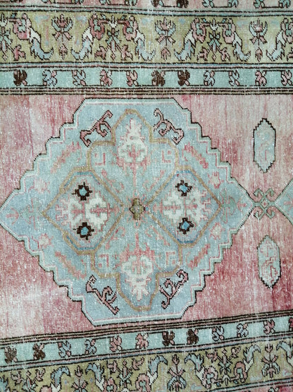 Floral Oushak Runner Rug 4.4 x 11.9 Turkish Runner Rug Vintage Runner Rug Hallway Runner Rug Kitchen Runner Rug Antique Wool Runner Rug