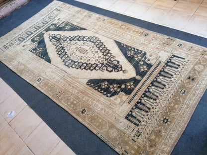 10'8x5'4 vintage turkish rug,oushak vintage rug,kitchen rug,vintage anatolian bohemian rug,unique hand made