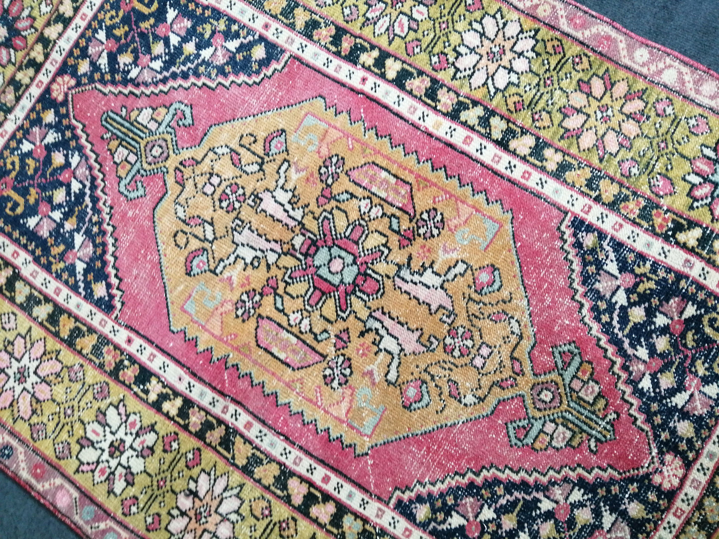 5.6 x 3.7 OUSHAK RUG TURKISH Oushak Rug Vintage Oushak Runner Rug Vintage Runner Rug Wool Oushak Rug Hand Made Rugs Vintage Turkish Rug