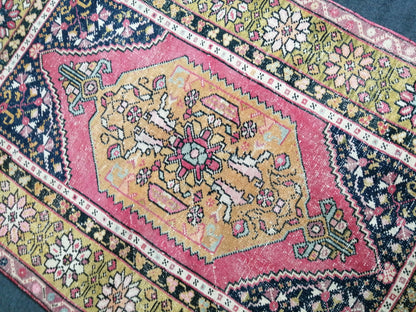 5.6 x 3.7 OUSHAK RUG TURKISH Oushak Rug Vintage Oushak Runner Rug Vintage Runner Rug Wool Oushak Rug Hand Made Rugs Vintage Turkish Rug