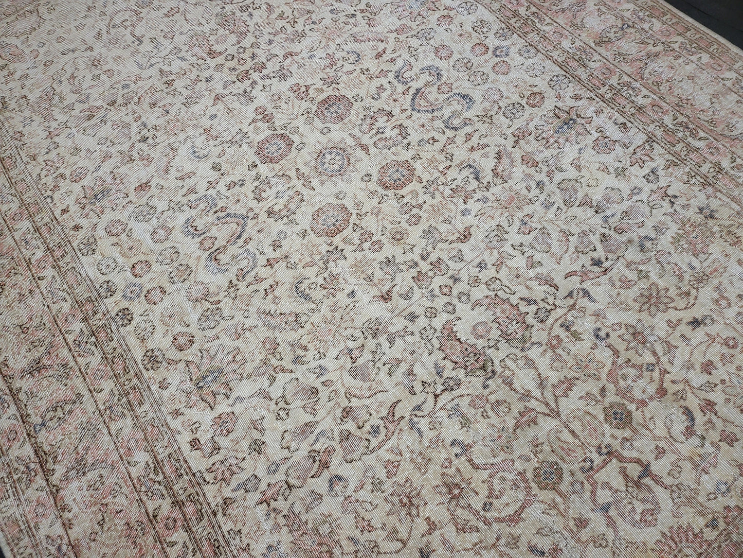 Large OUSHAK RUG, TURKISH Oushak 8.2 x 11.9 Rug, Distressed Rug, Vintage Persian Rug, Wool Oriental Rug, Handmade Rug, Vintage Muted Rug