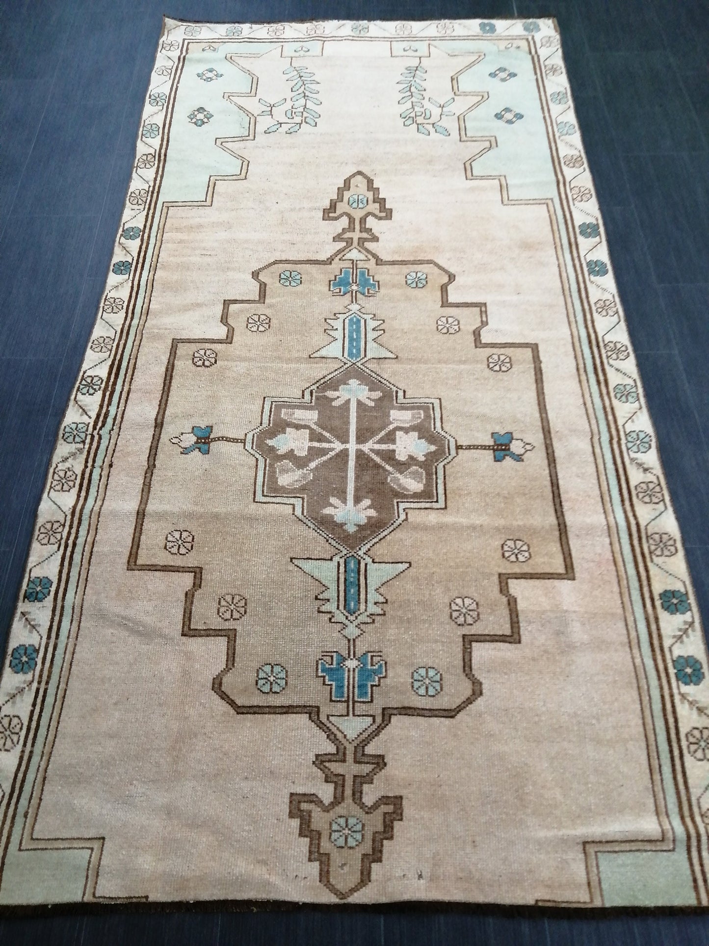 Oushak Runner Rug 4 x 8.2 ft Vintage Runner Rug Vintage Runner Rug Hallway Runner Rug Kitchen Runner Rug Wool Runner Rug Wool Oushak Rug