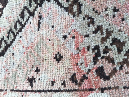 Oushak wool rug,turkish hallway runner rug, pastel oushak vintage runner 3'7x7'4 unique hand made rug kitchen rug bohemian rug