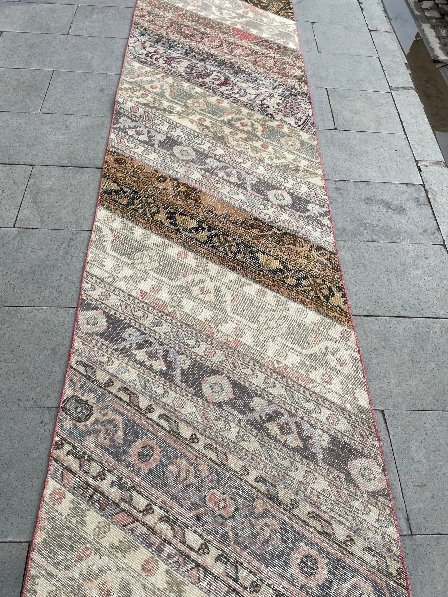 Vintage Runner Rug 2.7 x 22 ft Extra Long  TURKISH Runner Rug Vintage Runner Rug Oriental Runner Rug Patchwork Runner Hand Knotted Runner