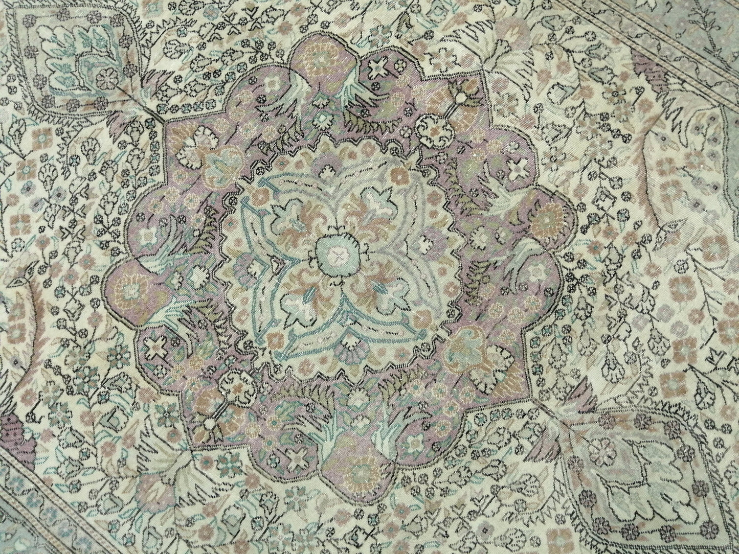 Muted OUSHAK RUG 6.2 x 9.3 TURKISH Rug Vintage Oushak Rug Muted Vintage Rug Wool Oushak Rug Hand Made Rugs Vintage Turkish Rug