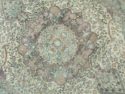 Muted OUSHAK RUG 6.2 x 9.3 TURKISH Rug Vintage Oushak Rug Muted Vintage Rug Wool Oushak Rug Hand Made Rugs Vintage Turkish Rug