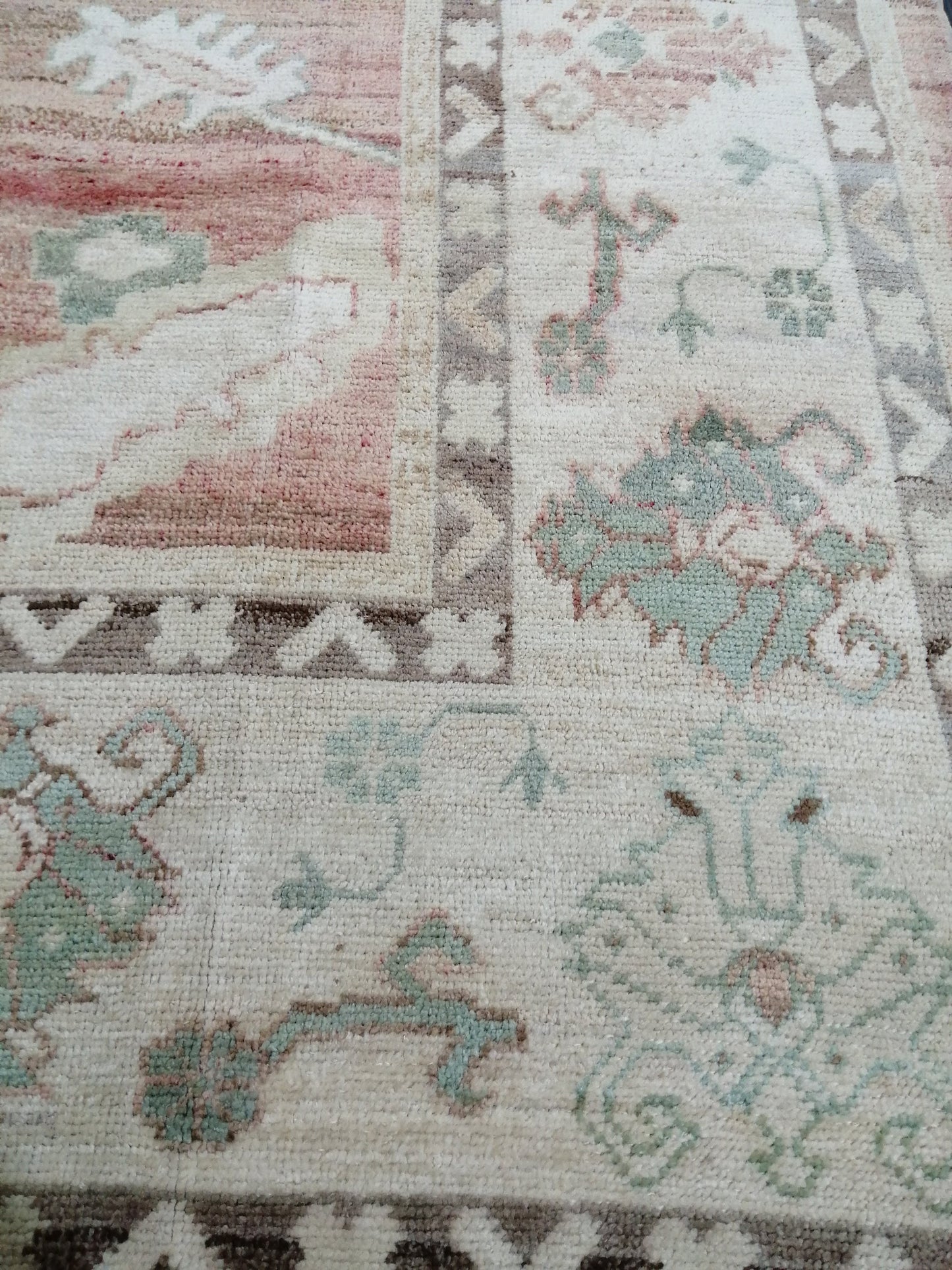 Vintage Muted OUSHAK RUG,12.5 x 8.9  Oushak Rug, Vintage Oushak Rug Wool Oushak Rug Hand Made Rugs, AUTHENTIC Oushak Rug