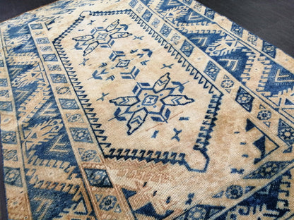 Blue Vintage Rug OUSHAK RUG 6x3.9 TURKISH Oushak Rug Vintage Oushak Runner Rug Vintage Runner Rug Wool Oushak Rug Hand Made Rugs
