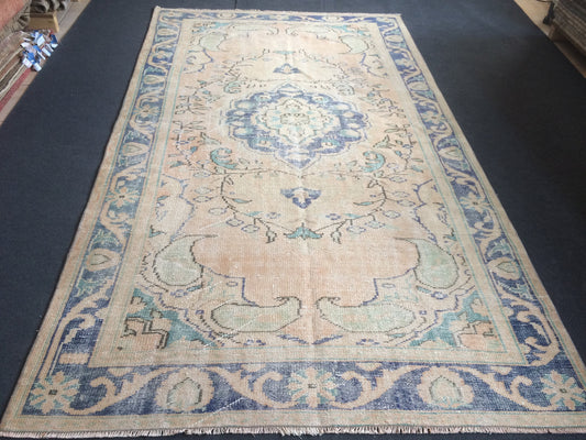 5.2 x 9.3 Large Area OUSHAK RUG TURKISH Oriental Rug Vintage Persian Rug Vintage 5x9 Rug Wool Oushak Rug Hand Made Rugs Vintage Turkish Rug