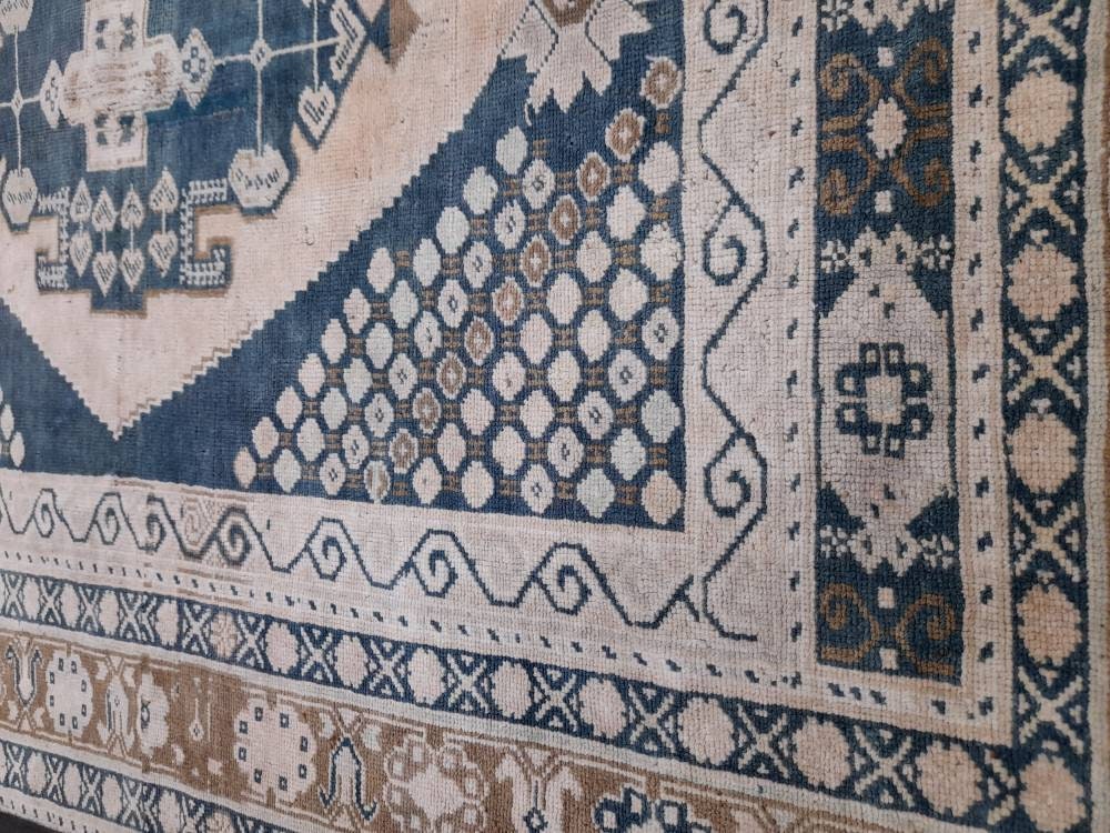 Wool Oushak Rug Vintage Rug Muted Vintage 5 x 6.8 Rug Wool Oriental Rug Hand Made Rug Vintage Turkish Rug 5x7 Muted Persian Wool Rug