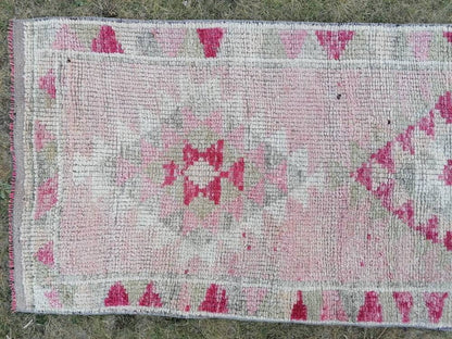 Vintage turkish runner rug, hallway runner rug, vintage runner rug 2'7x11'6 turkish hand made wool rug, kitchen rug, hallway runner rug,