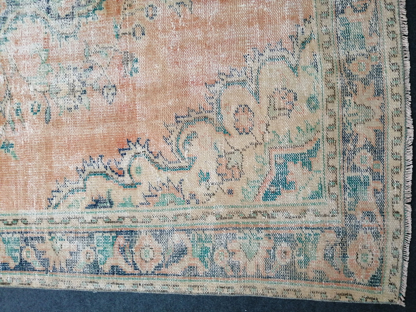 6 x 9.6 Large OUSHAK RUG TURKISH Oushak Rug Vintage Oushak Runner Rug 6 by 10 Muted Vintage Rug Wool Oushak Rug Hand Made Rugs