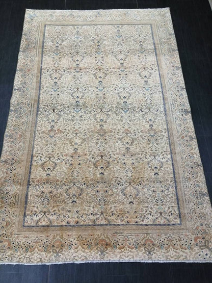 Fine Knotted OUSHAK RUG 6.2 x 9.6 TURKISH Rug Vintage Oushak Rug Vintage Oriental Rug Wool Persian Rug Hand Made Rug
