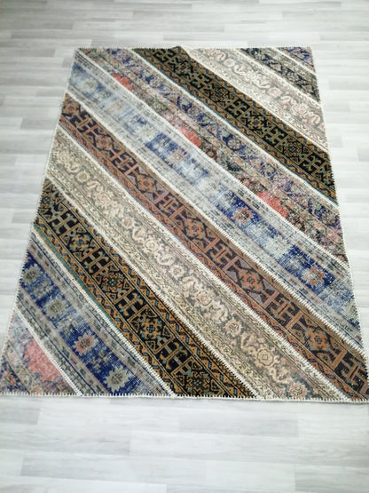 Patchwork Rugs, Hand Made Rug, Oushak Rug, Rustic Rug, Bohemian Rug, Rug Runner, Turkish Rug, Farmhouse Rug, Vintage Rug, Wool rug
