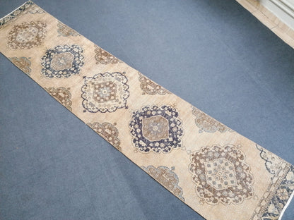 12,9x2'8 long runner rug, vintage runner,hallway rug