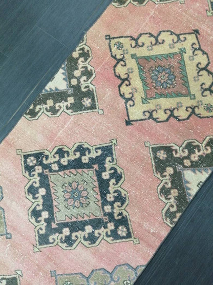 Muted Vintage Runner Rug 2.9 x 13 Vintage Persian Runner Rug Distressed Hallway Runner Rug Turkish Kitchen Runner Rug Antique Wool Runner