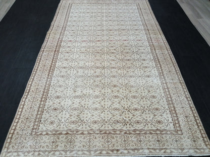 Neutral Rugs, 8.9 x 5 Neutral Hand Made Rug, Muted Oushak Rug, Rustic Rug, Turkish Rug, Farmhouse Rug, Vintage Rug, Wool rug