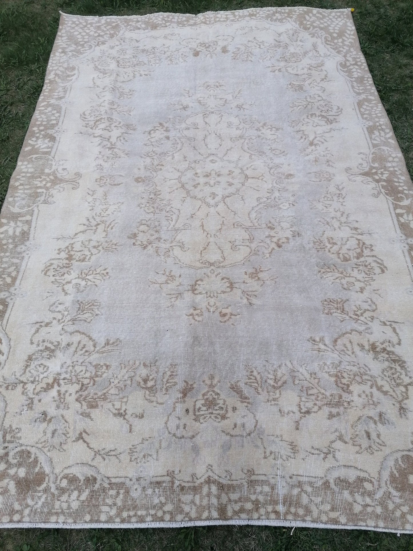 Large turkısh rug ,vıntage rug, pastel vıntage turkısh rug, hand made rug,wool rug 9'8x6'4 feet