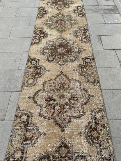 Wool Extra Long Turkish Runner Rug Very Long Oushak Runner 2.7 x 21.7 Rug Vintage Runner Rug XL Hand Knotted Runner Rug Staircase Runner rug