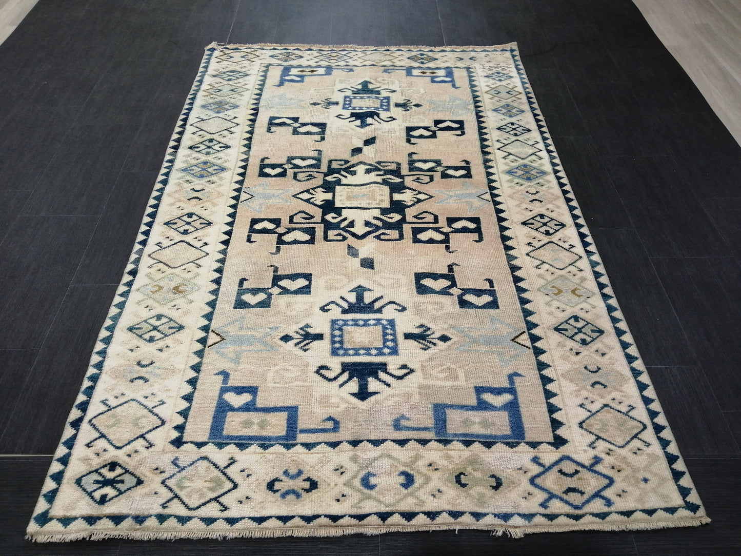 6.8 x 4.4 OUSHAK RUG TURKISH Oushak Rug Vintage Oushak Runner Rug Vintage Runner Rug Wool Oushak Rug Hand Made Rugs Vintage Turkish Rug