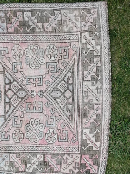 Vintage wool rug, mute vintage handmade wool bedding rug, 4x5'4 turkish rug, oushak hand made rug, kitchen rug bohemian rug, living room rug