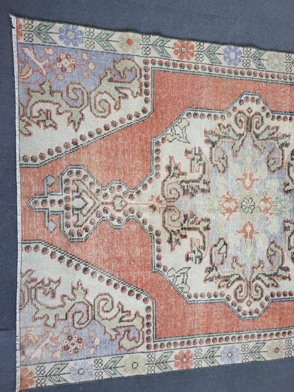 Distressed Wool Rugs, 4.3 x 5.8 Vintage Handmade Rug, Oushak Rug, Turkish Rug, Farmhouse Rug, Vintage Rug, Wool rug Oriental Rug