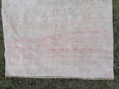 4.6 x 6.3 Turkish rug vintage wool rug turkish rug, vintage anatolian rug, oushak unique handmade rug