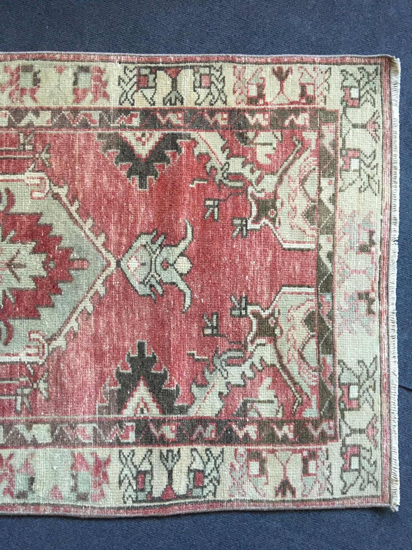 3x6 feet handmade turkish runner, vintage destroyed wool kitchen runner, bedroom arae runner rug, oushak living room area rug,red runner rug