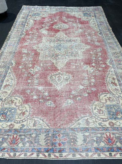 Persian RUG, Oushak 5.10 x 9.6 Rug, Vintage Rug, Vintage Persian Wool Rug, Handmade Rug, Vintage Turkish Rug Oriental Rug