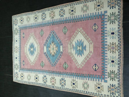 Vintage Turkish Rug 5.2 x 7.7 Oushak Rugs Vintage Oushak Runner Rug Vintage Oriental Rug Wool Oushak Rug Hand Made Rugs Vintage Persian Rug