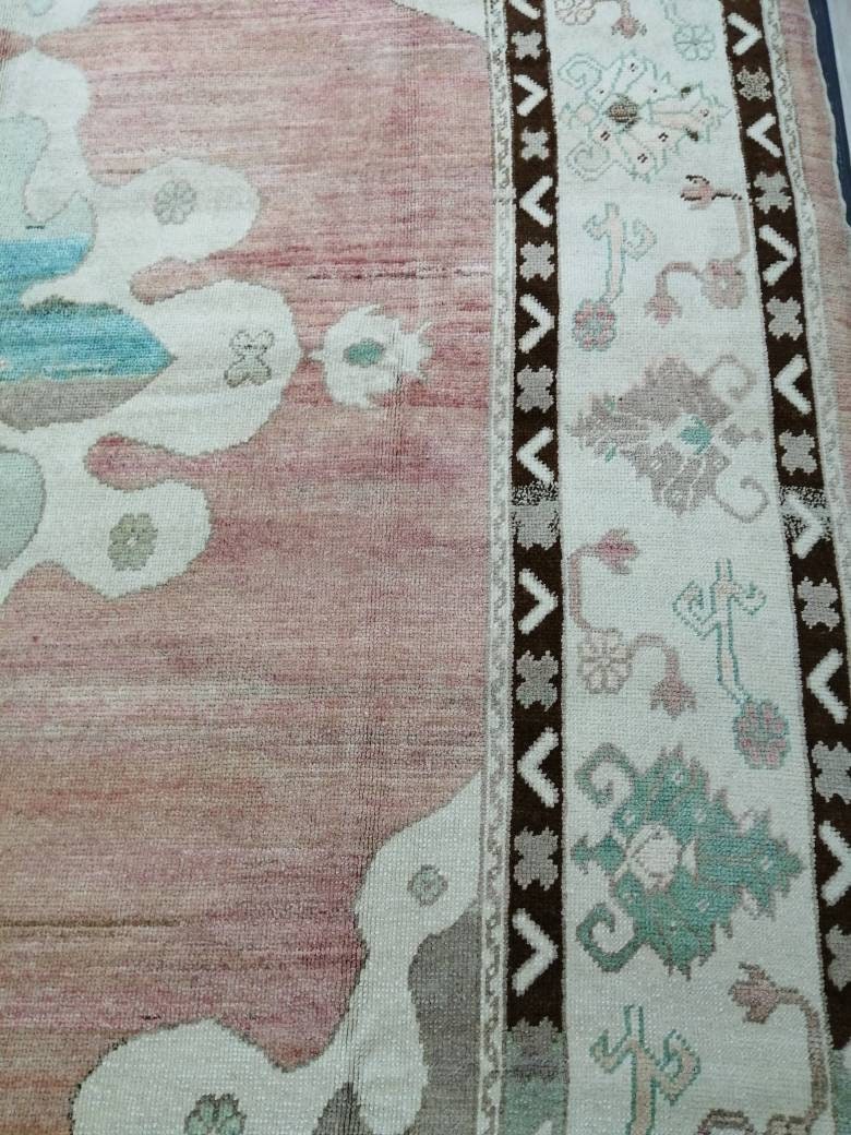 Authentic OUSHAK RUG 12.7 x 9 Oushak Rug Vintage Oushak Rug Vintage Rug Wool Oushak Rug Hand Made Rugs Vintage Turkish Rug