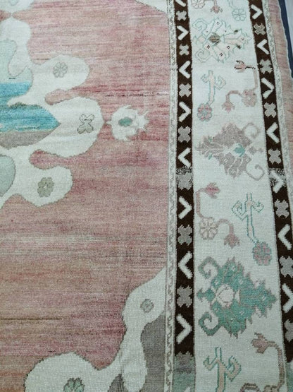 Authentic OUSHAK RUG 12.7 x 9 Oushak Rug Vintage Oushak Rug Vintage Rug Wool Oushak Rug Hand Made Rugs Vintage Turkish Rug