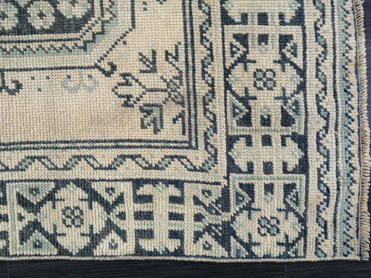 Muted Oushak Runner Rug 11.5 x 3.7 Vintage Turkish Runner Rug Muted Vintage Runner Rug Hallway Runner Rug Kitchen Runner Rug Wool Runner