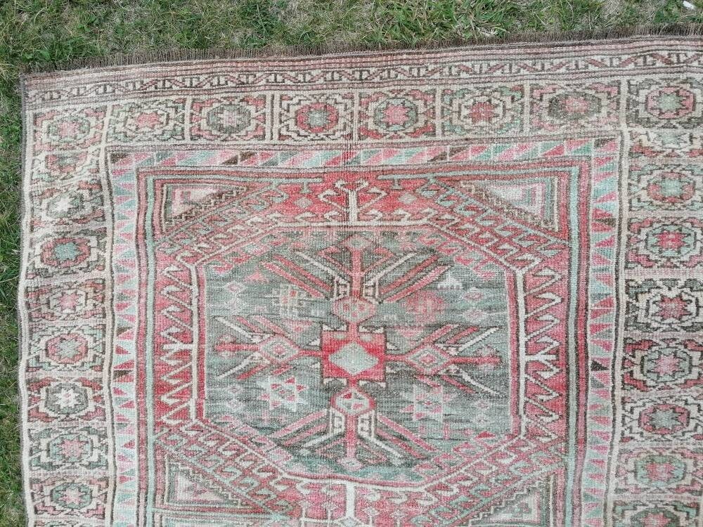 Vintage handmade wool bedding rug turkish bedroom rug 3'10x5'8 oushak rug,  bohemian rug, living room rug