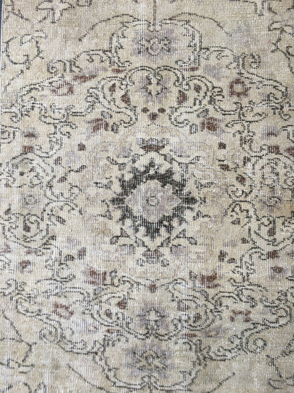 2.6x9 feet natural brown turkish long runner rug, entryway tall runner, vintage faded living room rug, kitchen floor runner, bath mat rug