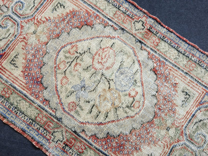 4.9 x 2.10 Turkish Rug Vintage Rug Oushak Rug Distressed Rug