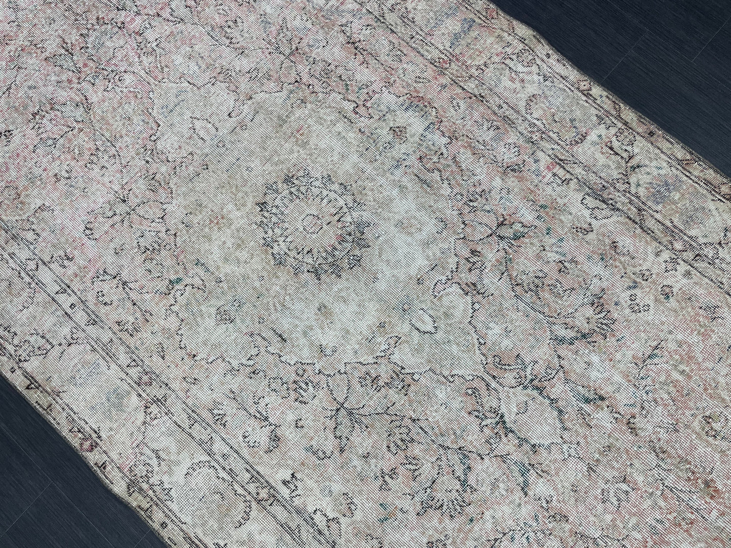 Oriental RUG, TURKISH Rug, 4.6 x 10 , Vintage Distressed Rug, Vintage Persian Rug, Wool Oushak Rug, Handmade Rugs, Vintage Turkish Rug.