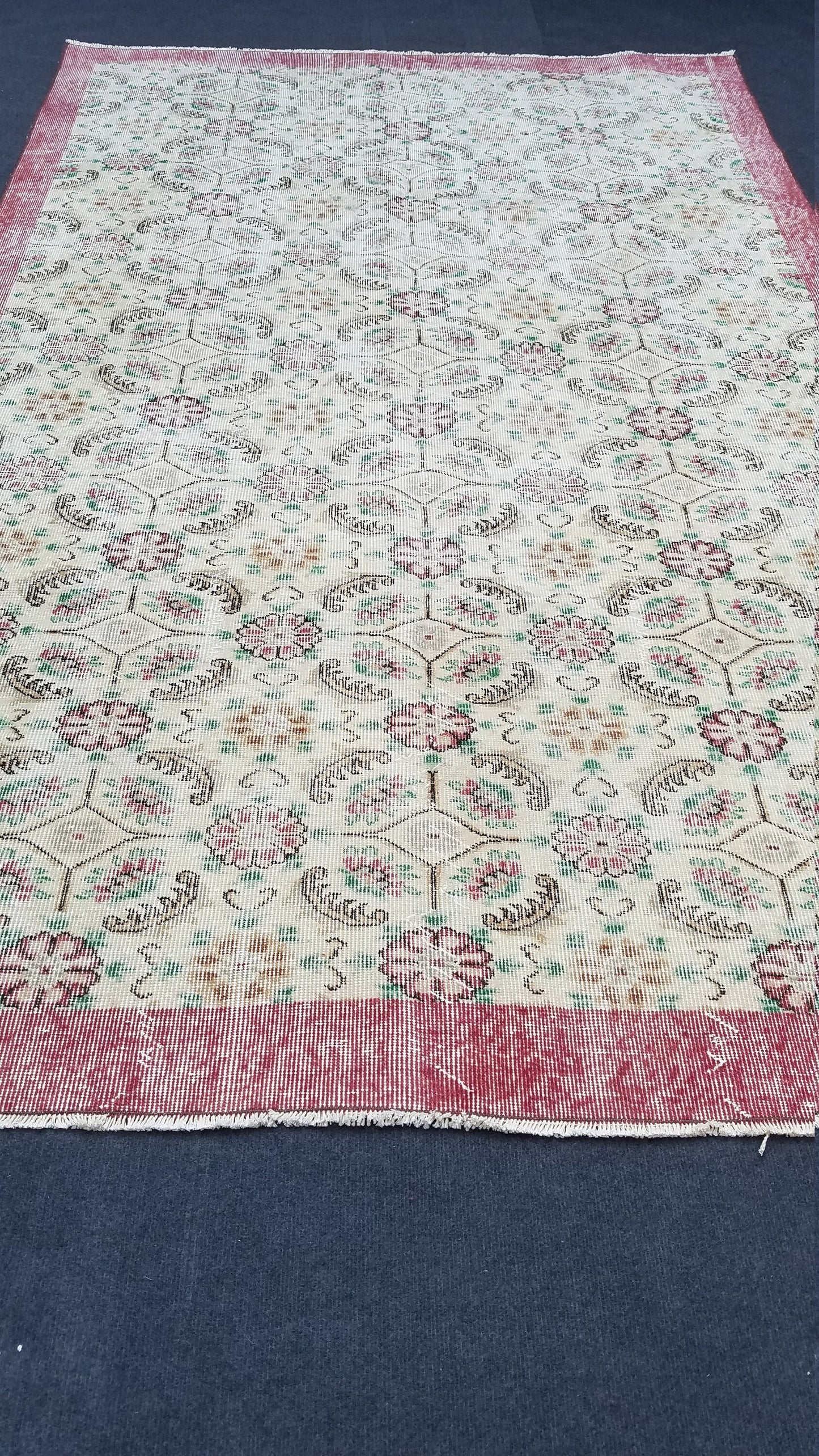 Oushak turkish rug, vintage rug, vintage oushak rug, vintage anatolian rug,kitchen runner rug unique hand made rug,bohemian rug 9'x5'6