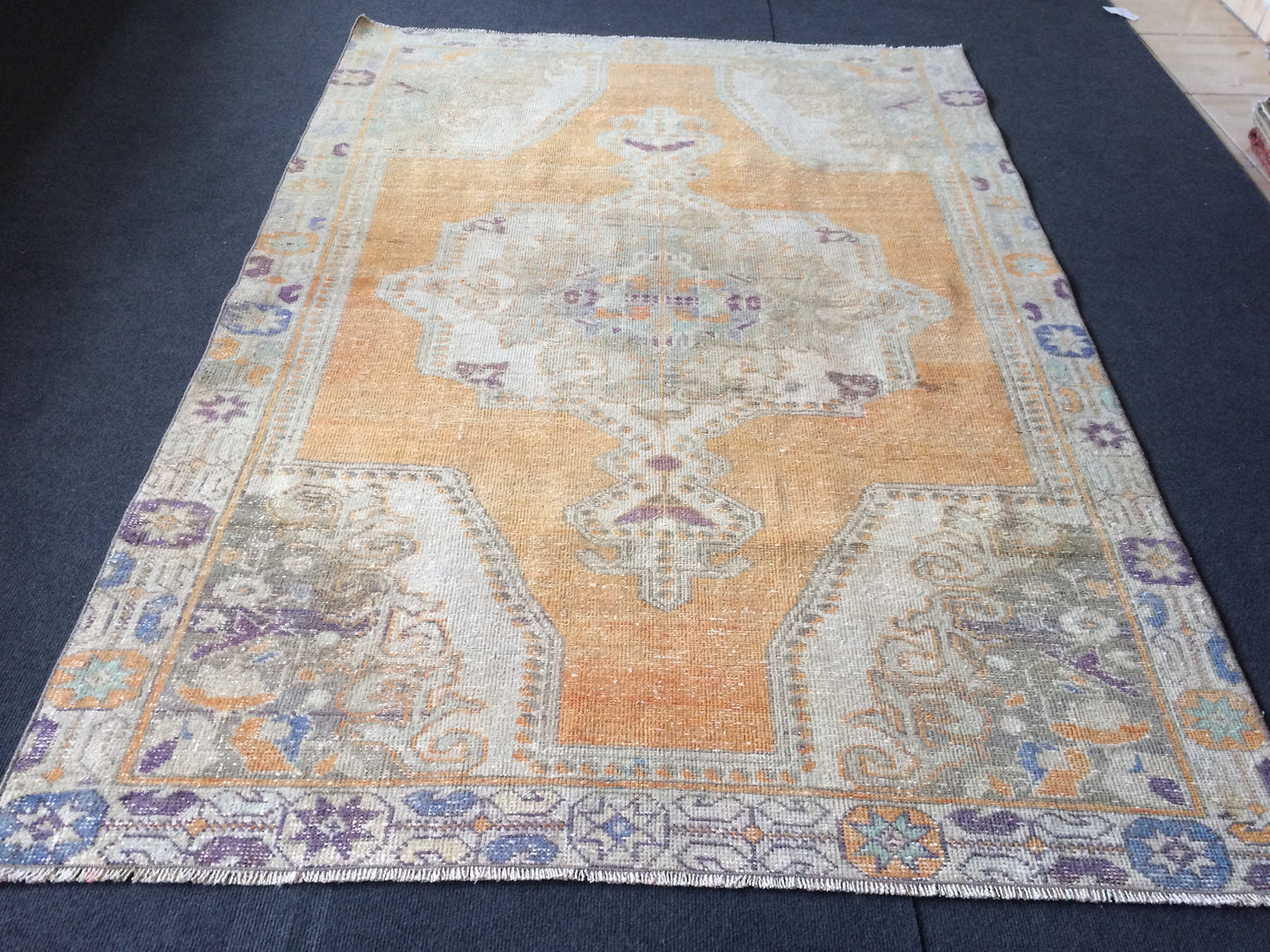 OUSHAK RUG TURKISH Oushak Rug Vintage Oushak Runner Rug Vintage Runner Rug Wool Oushak Rug Hand Made Rugs Vintage Turkish Rug